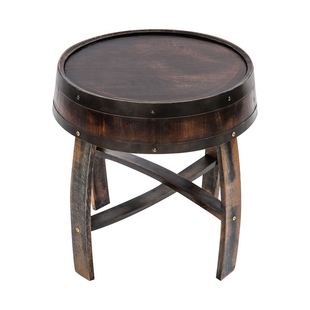 Solid Wood Round Barrel-style End Table Home Tea/coffee Table Wine Side Table