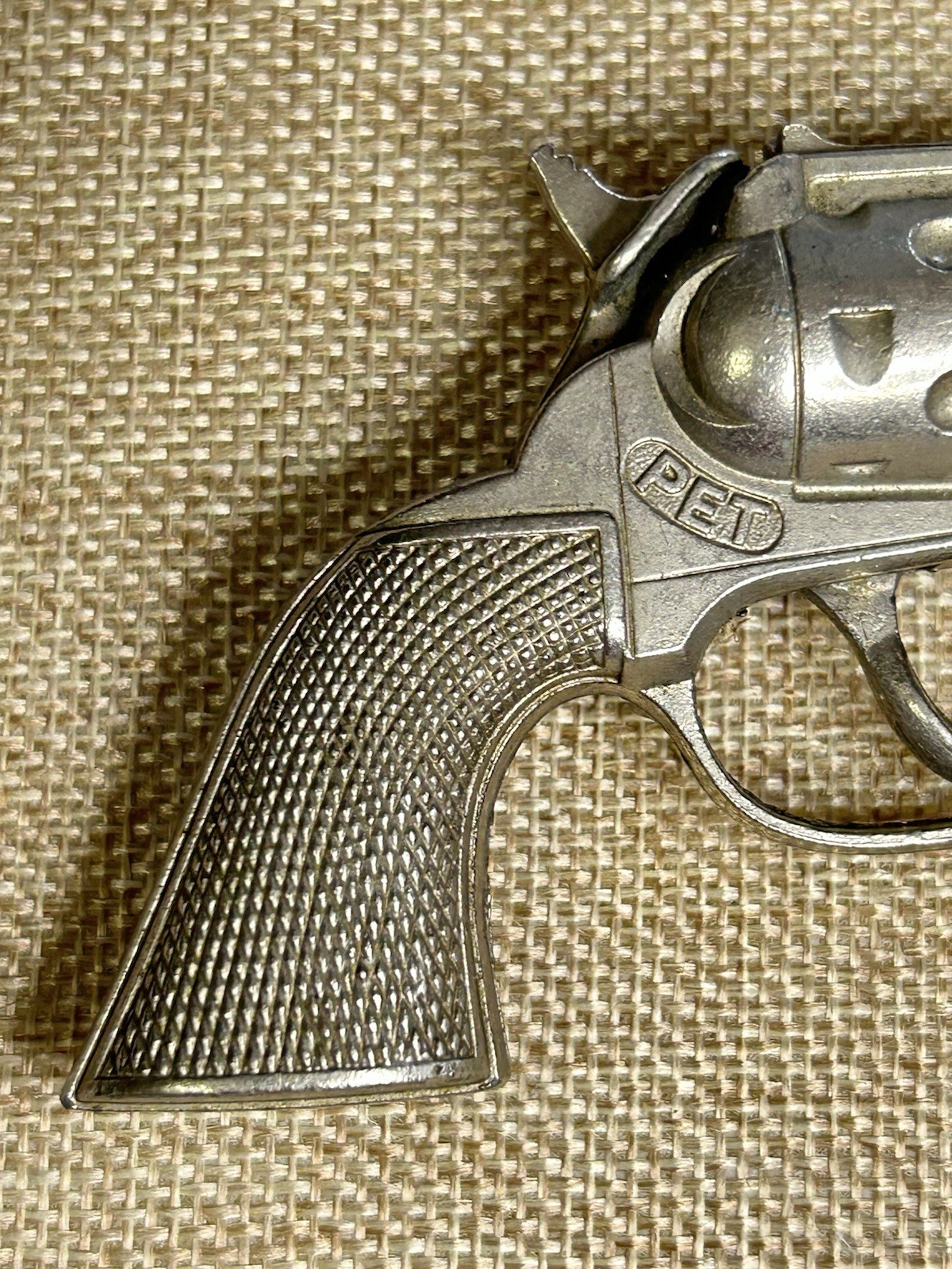 Vintage Hubley Pet Cap Gun Single Shot Mini Pistol 6" Western Cowboy Toy