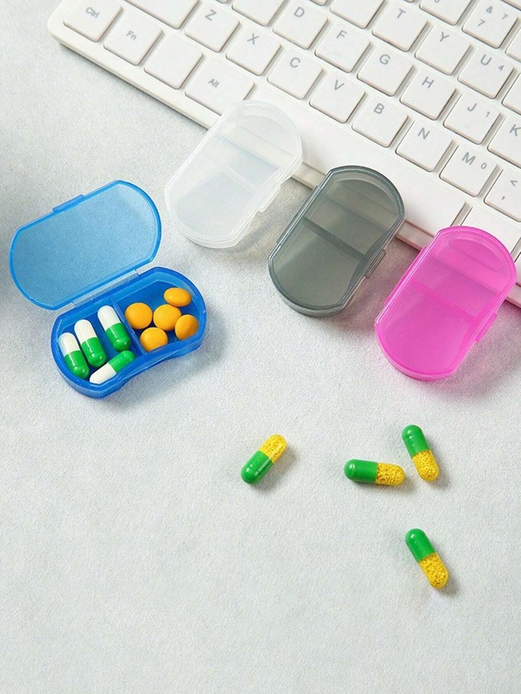 4pc Mini Portable Multi-Compartment Pill Box, Small Pill Case For Outdoor