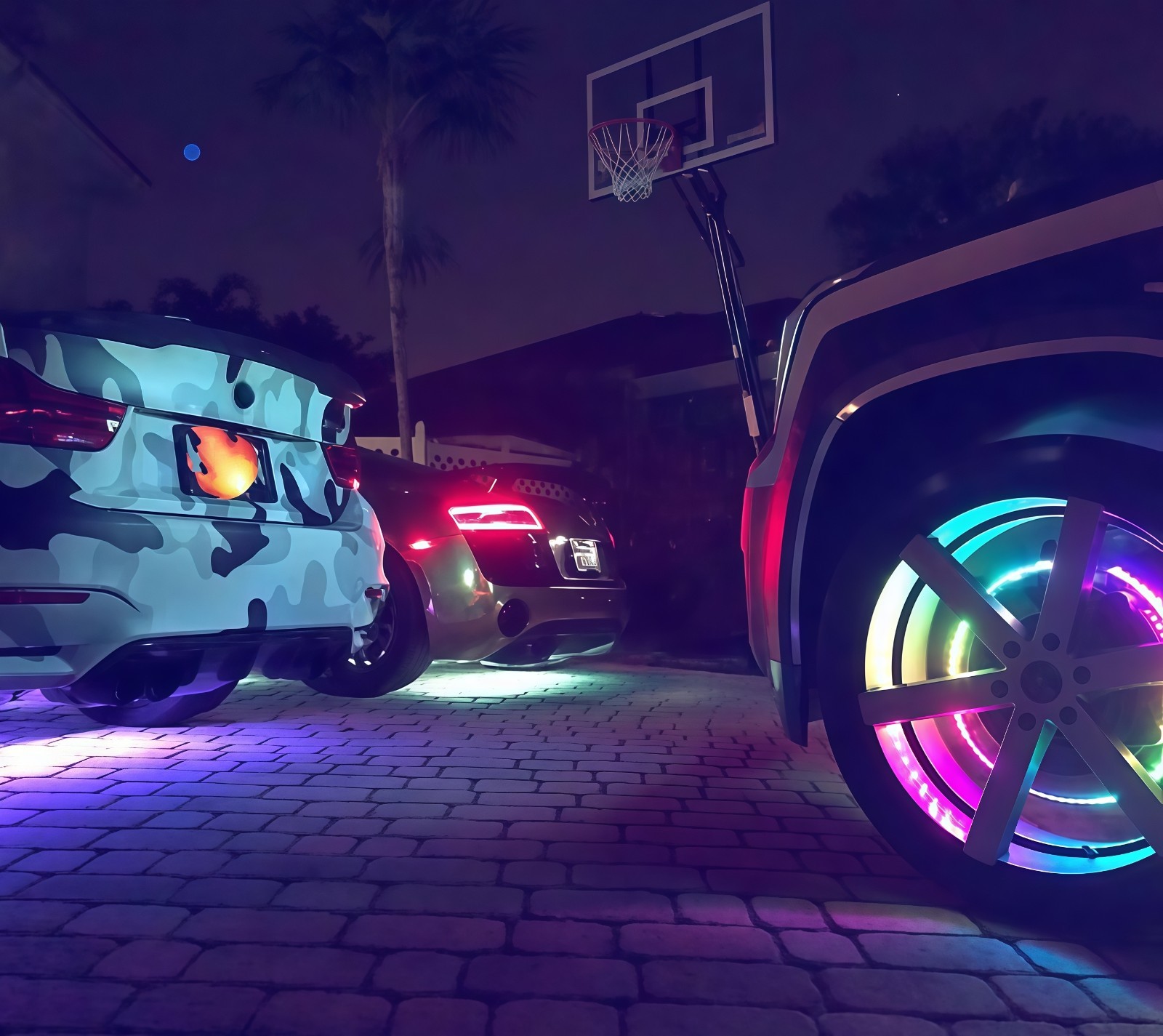 17.5" 5ROWs Brightest RGB CHASING Flow for Car Truck LED Wheel Rim Ring Lights