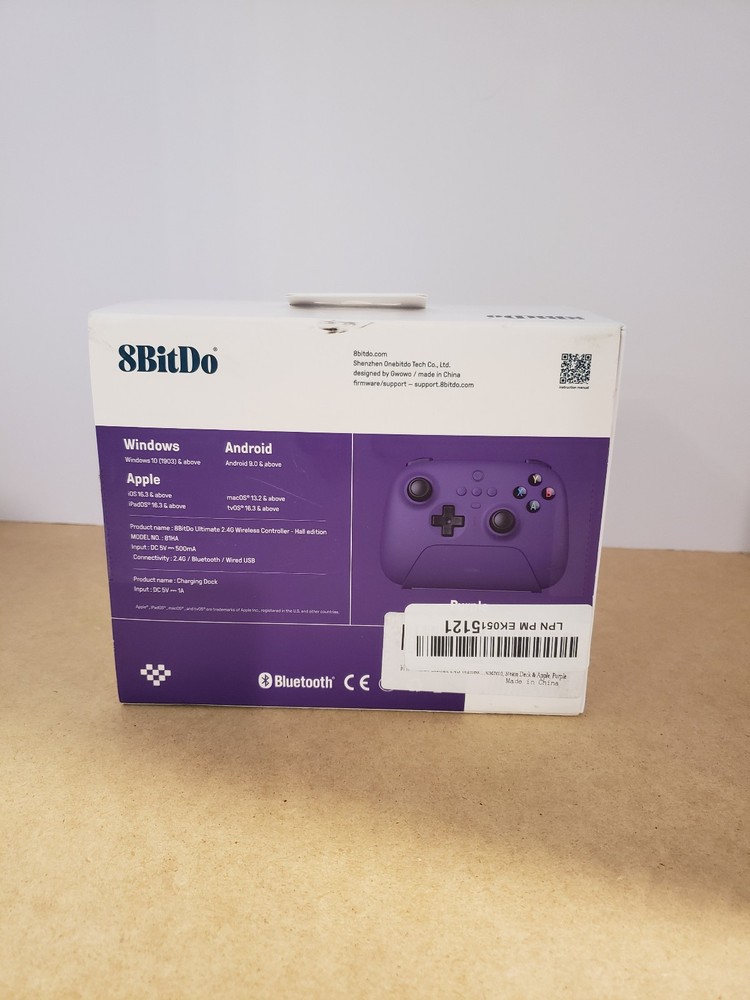 8Bitdo Ultimate 2.4G Wireless Controller with Dock PC Steam Apple Android Purple