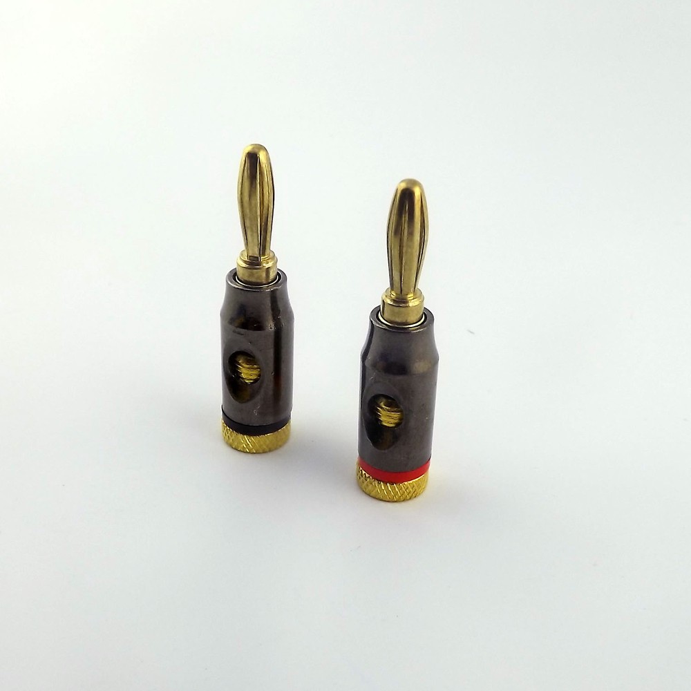 2pcs 4mm Banana Plug Jack Solderless Speaker Connectors Binding Post New