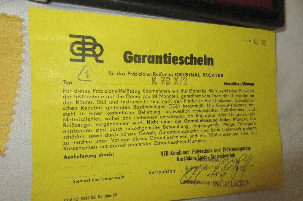 DRAFTING DRAWING SET ORIGINAL RICHTER Antique precision Technical set