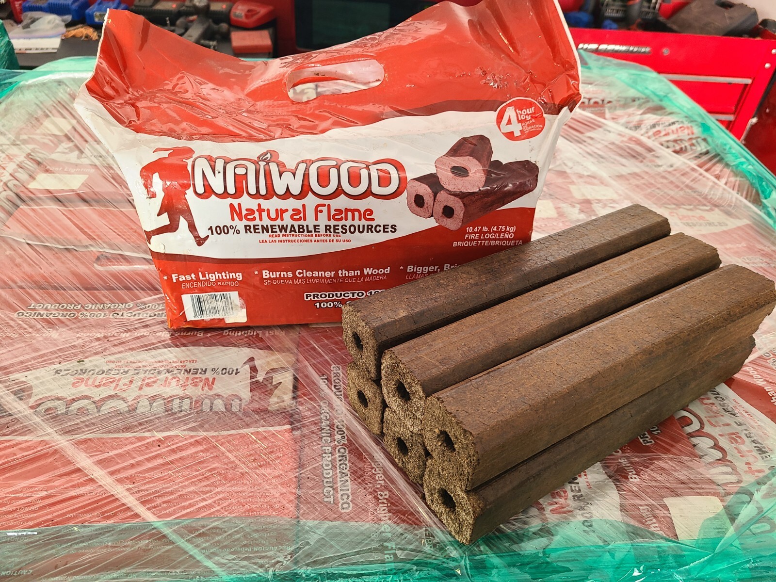 Pallets Of 100% Organic Firewood 2,282 Lbs Of Firewood 218. 10lbs a Bags