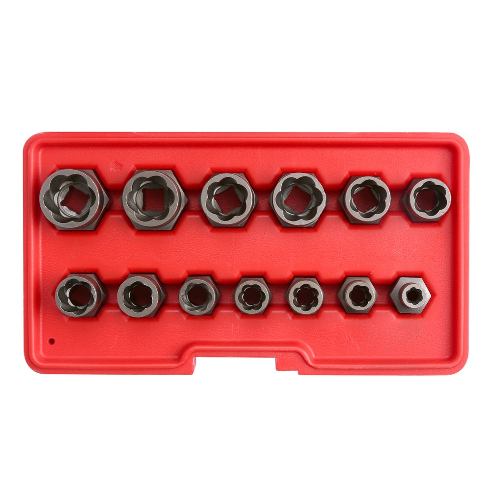 Bolt & Nut Extractor Set Damaged Rusted Socket Remover Use With 3/8 IN Wrench