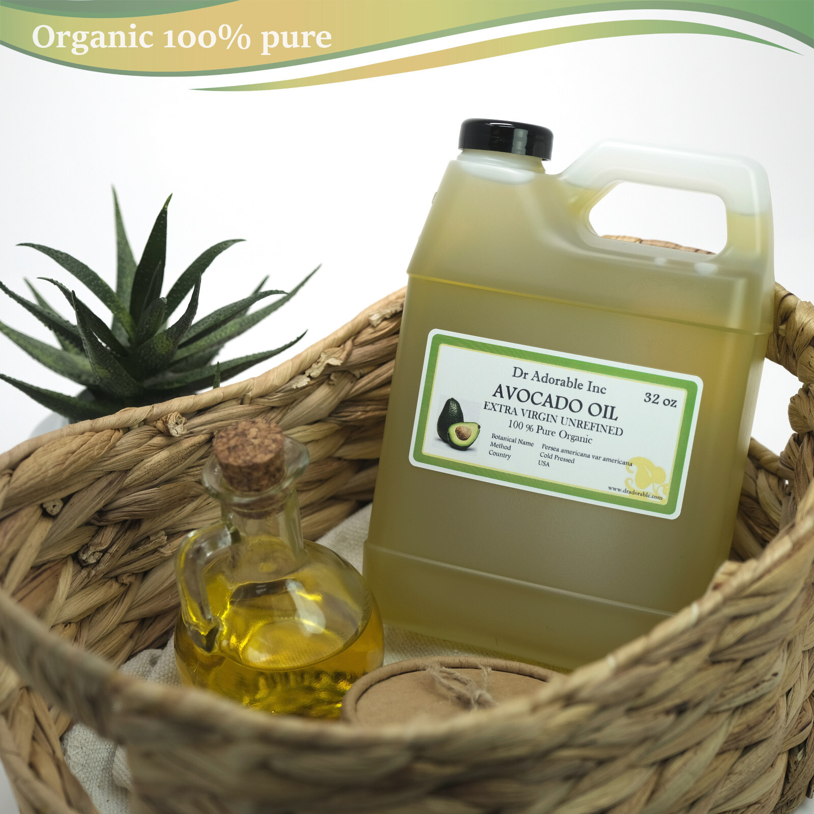 Extra Virgin Avocado Oil Unrefined Raw 100 %Pure Organic Cold Pressed 2oz-Gallon