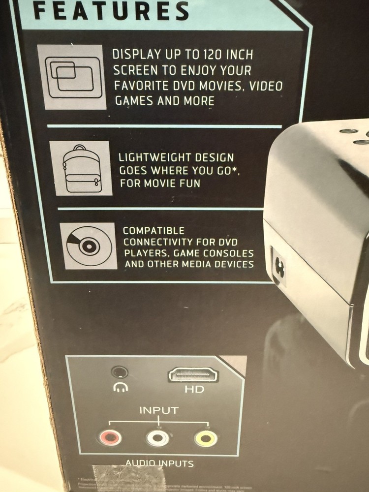 Sharper Image Portable HD LED Entertainment Projector
