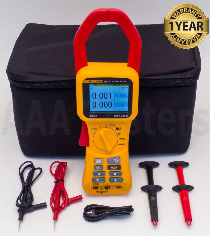 Fluke 345 Single Phase Power Quality Clamp Meter DC Current 2000A