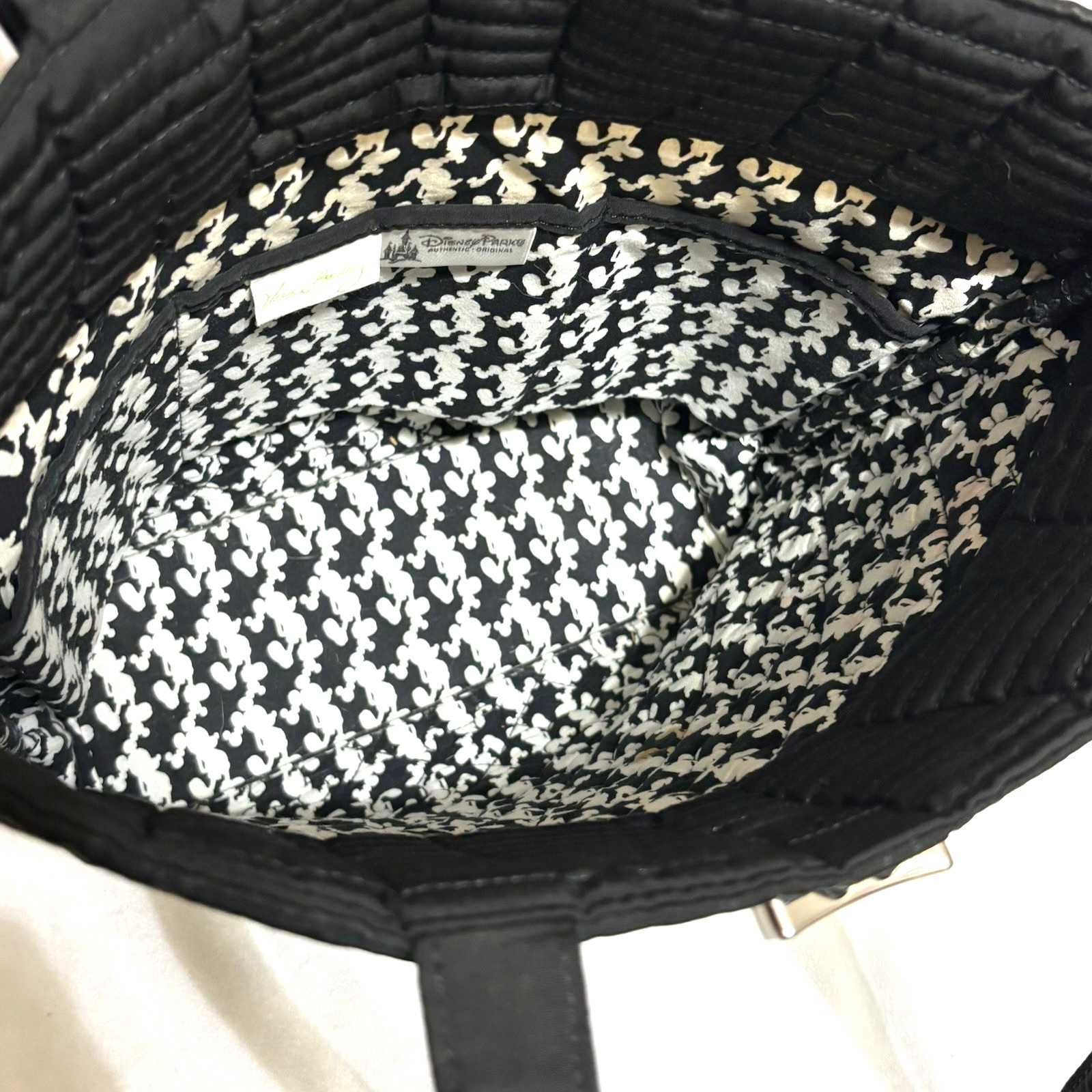 Disney Vera Bradley Mickey Mouse Quilted Black Large Tote Bag