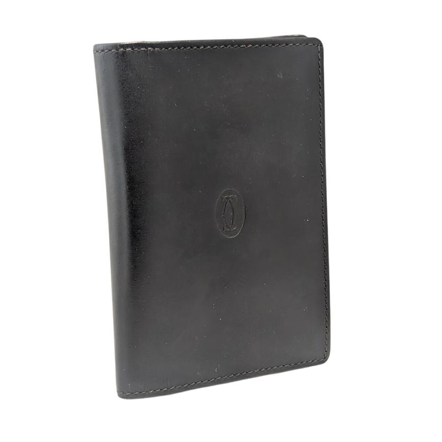 Authentic Cartier Notepad Notebook Cover Mini Planner Cover Leather Black Must