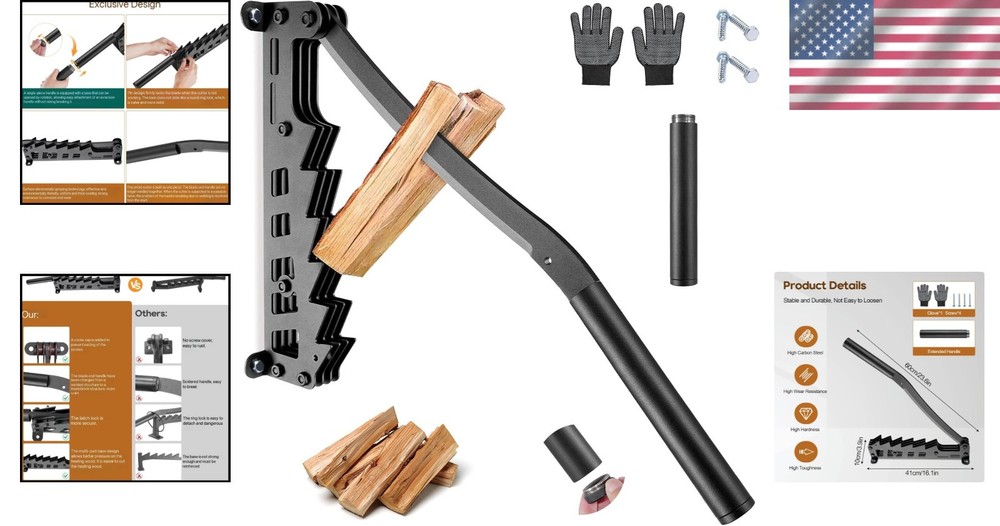 Wall Mounted Kindling Splitter - Unibody Structure for Safe Softwood Splitting