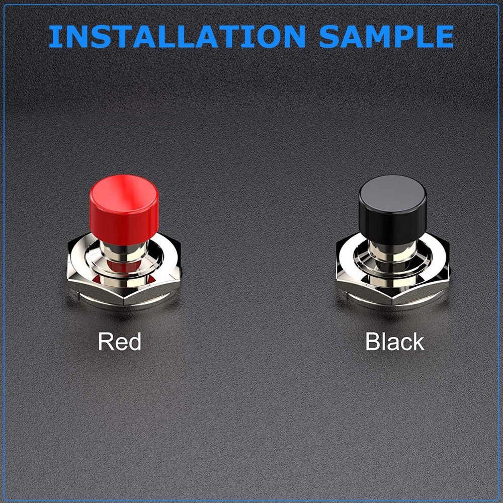 4 Pack SPST Normally Open Momentary Push Button Switch Black