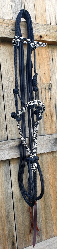 LOPING HACKAMORE with PLAITED ROPE BOSAL, BITLESS BRIDLE