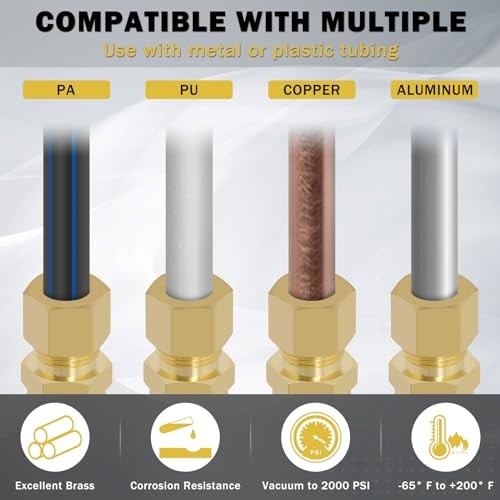 53 Pcs Brass Compression Fittings Assortment Kit, 1/8" 53Pcs Compression Kit
