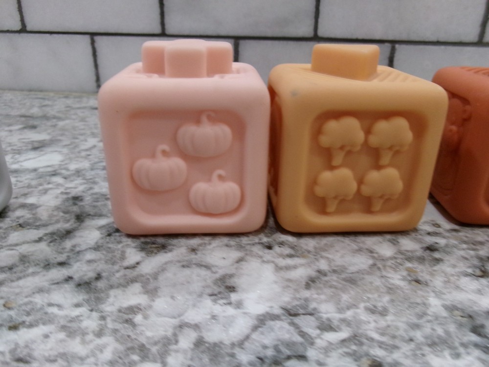 Babies Number Blocks, 1-6, Rubber, Stackable, Cubes