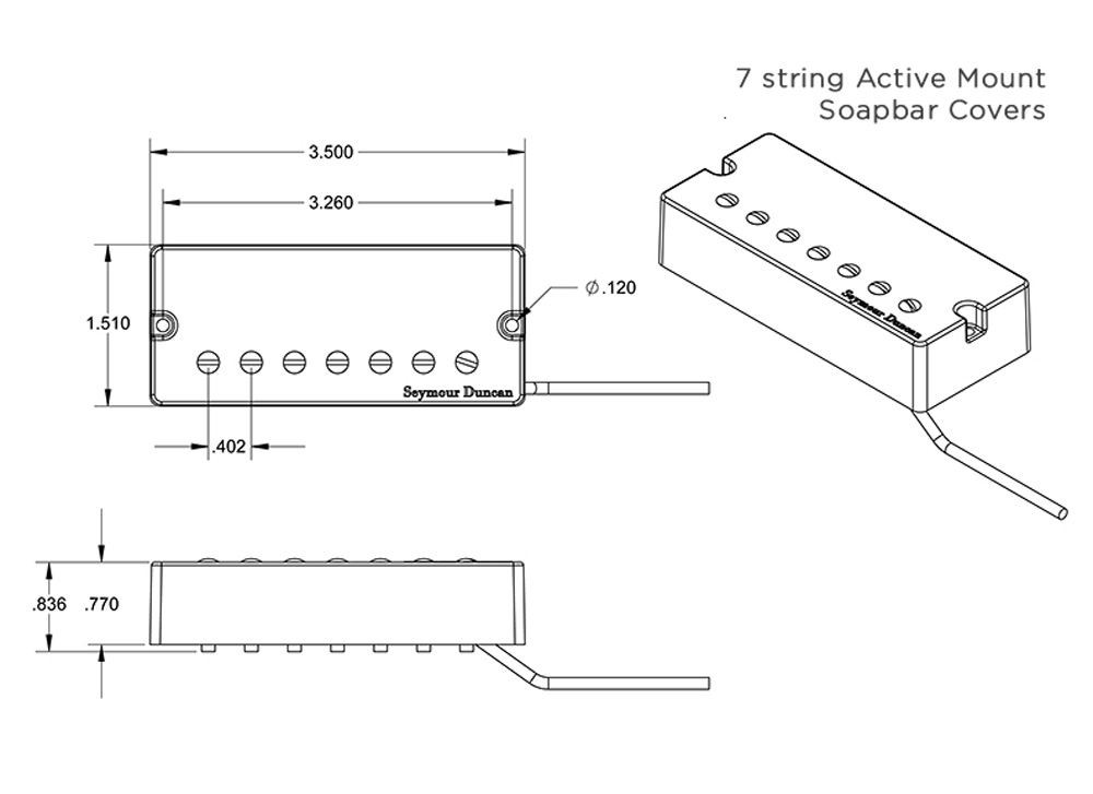 Seymour Duncan Sentient & Pegasus 7 String HB Active Mount Soapbar pickup set