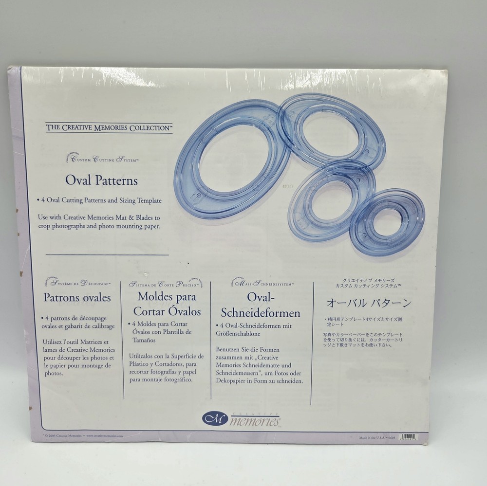 Creative Memories Custom Cutting System Oval Patterns Brand New In Package