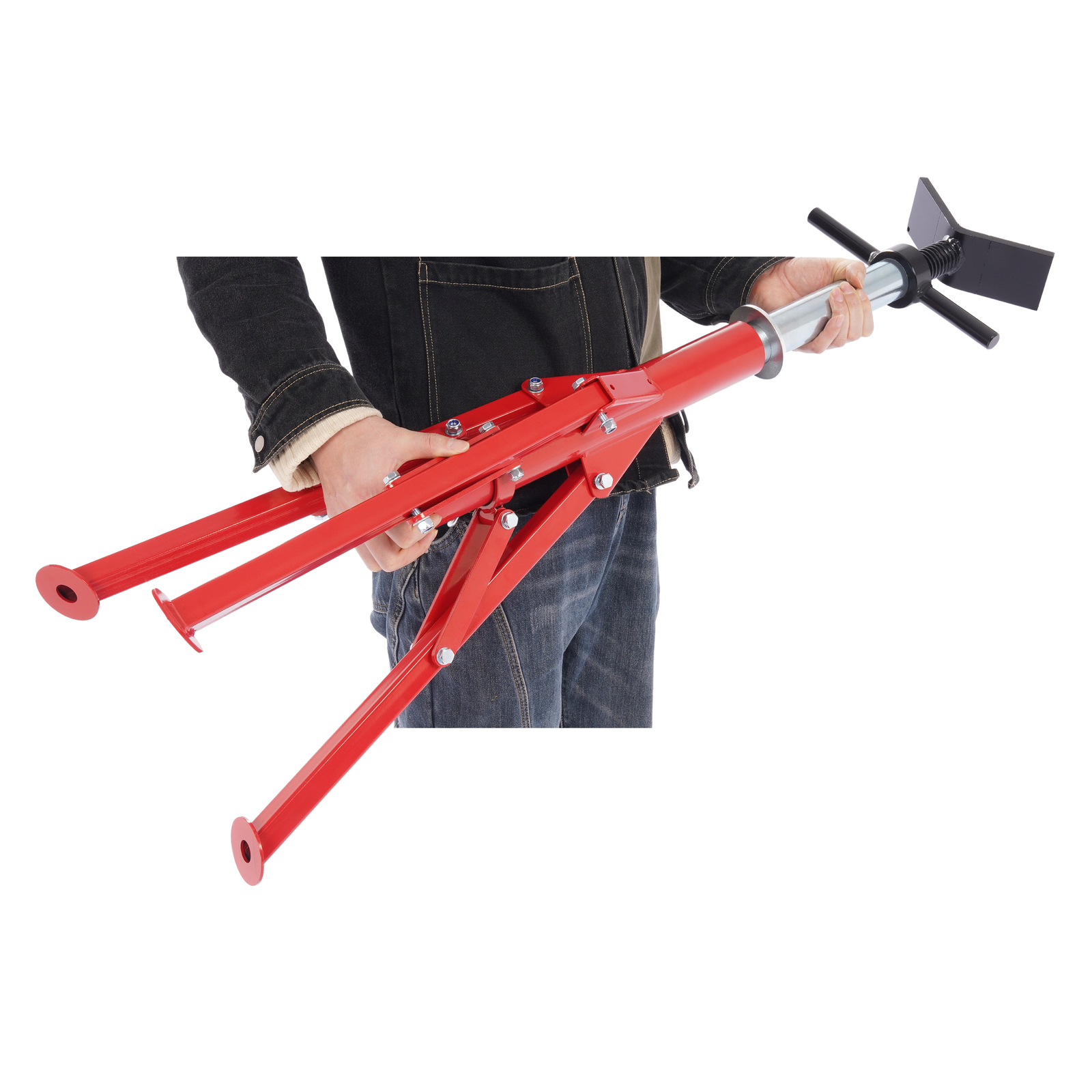 2500Lb Steel V-Head Pipe Stand Folding Tripod Pipe Jack Stand Height Pipe