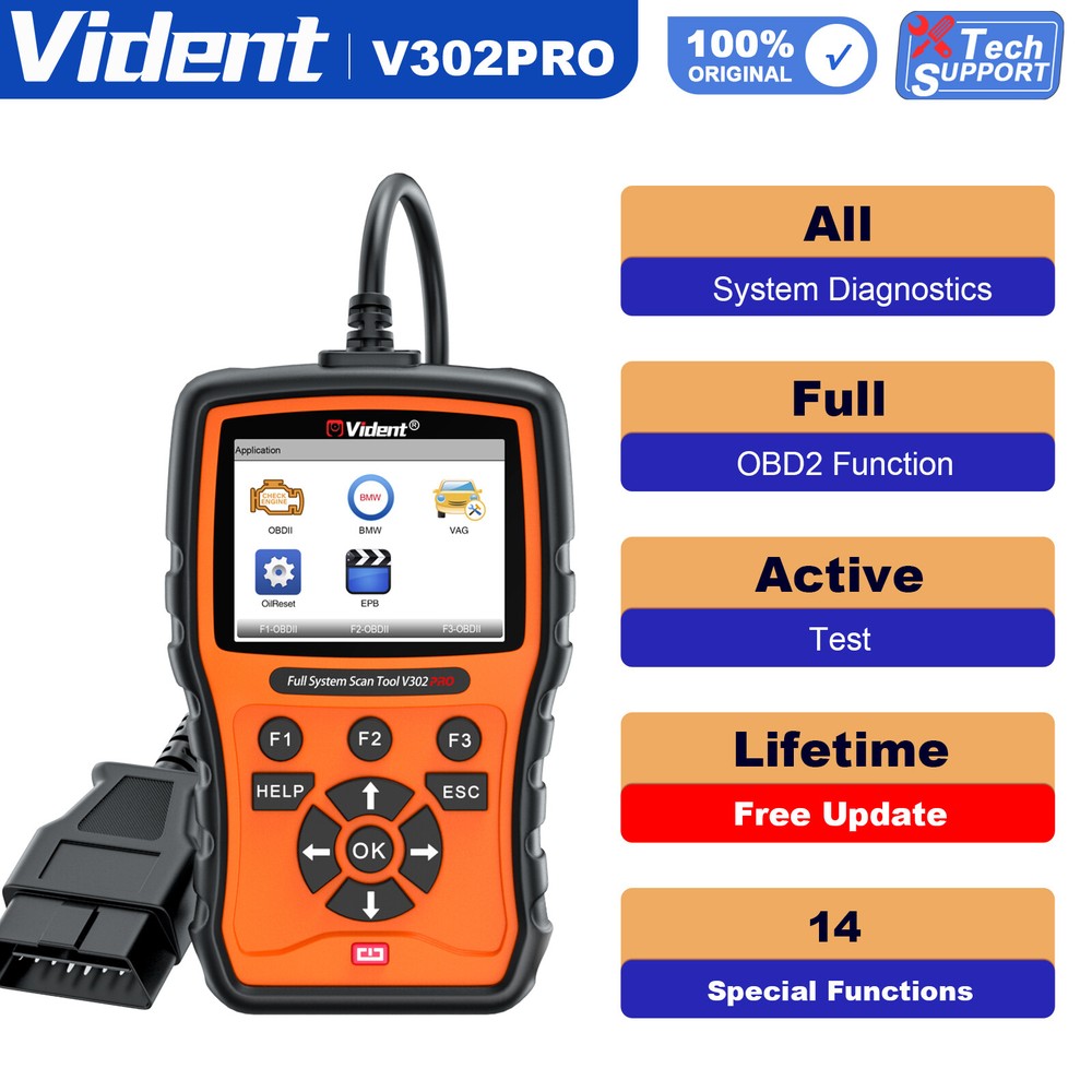Vident V302Pro Code Reader For BMW All System Diagnostic Tool 14+Reset Oil Reset