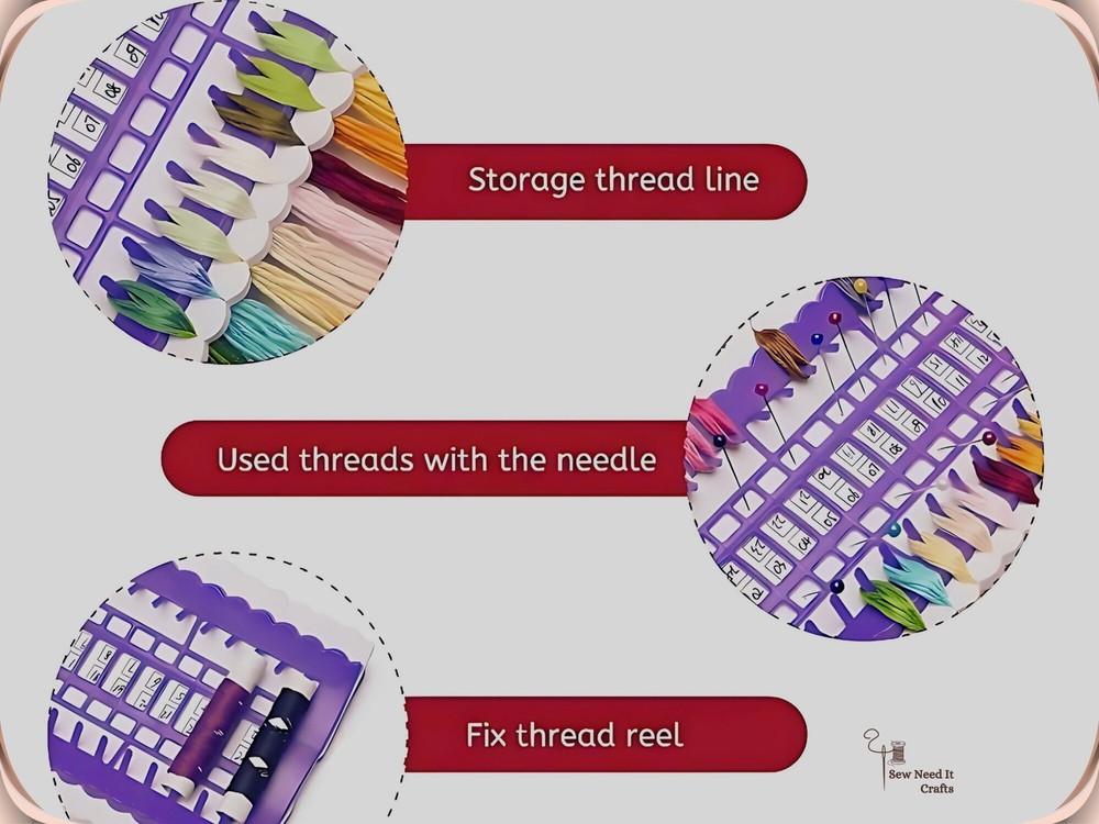 Embroidery Thread Organizer 30/50 Slots with Replaceable Number Cards