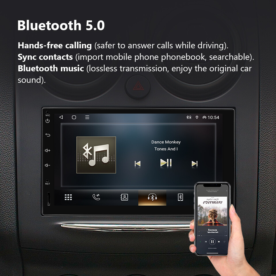 Eonon 7" 2 Din Car Stereo Radio Android 10 8-Core GPS Navigation CarPlay No DVD