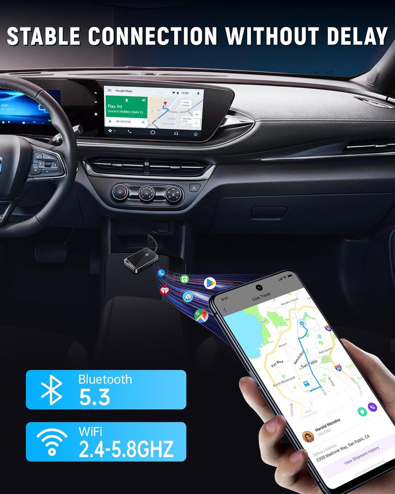 Android Auto Wireless Adapter for Factory Wired Android Auto Car, Instant Con...