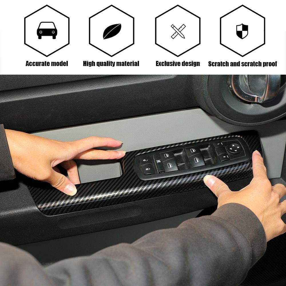 Window Lift Switch Button Adjust Panel Cover Trim For Dodge Nitro 2007-12 Carbon