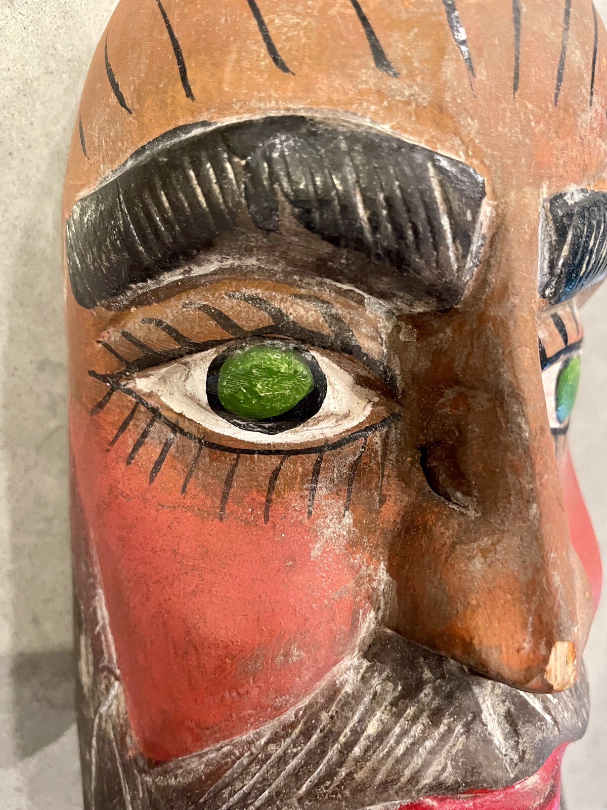 Antique MEXICAN Michoacan FOLK ART Vintage Man FACE WOOD DANCE Festival mask