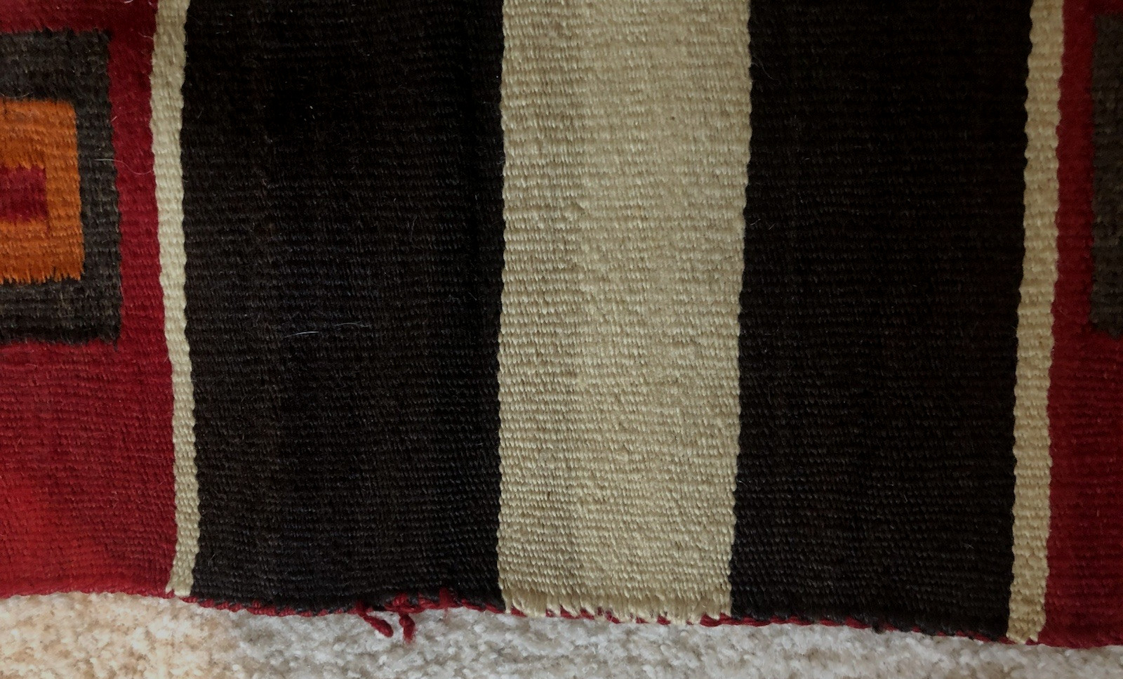 NAVAJO 2nd or 3RD PHASE? Very Old CHIEFS BLANKET Authentic w/Crosses Circa 1895