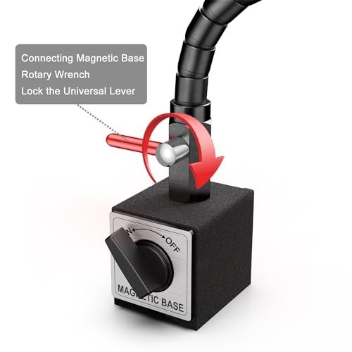 0-1'' Dial Indicator with Magnetic Base & Flex Arm - Precision Measurement Tool