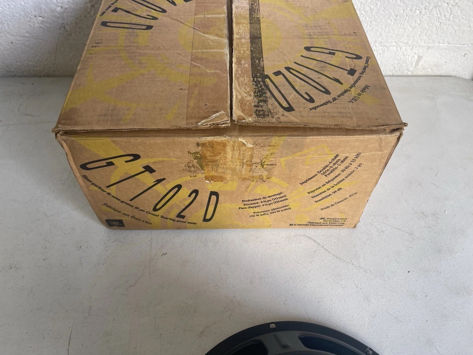 JBL GT102D Grand Touring Automotive Speaker 10" Subwoofer