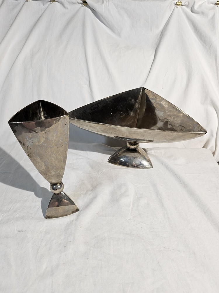 Namford Silverplated Triangular Bowl & Wine Cup Brass Collectible 🔥