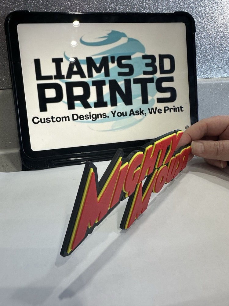 Decorative Mighty Mouse 3D logo Sign Display Pops