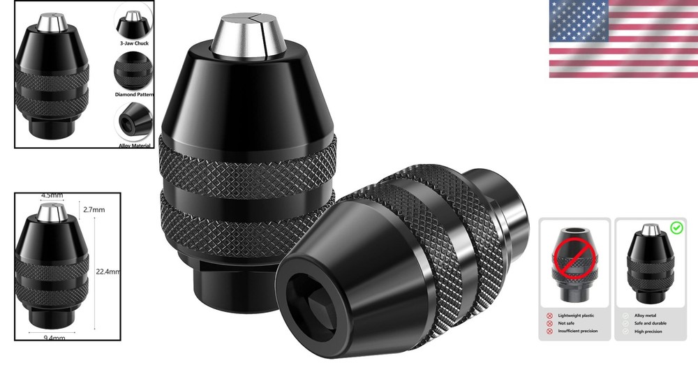 2-Pack Keyless Chuck for Dremel: Quick Change Rotary Tool Adapter Kit