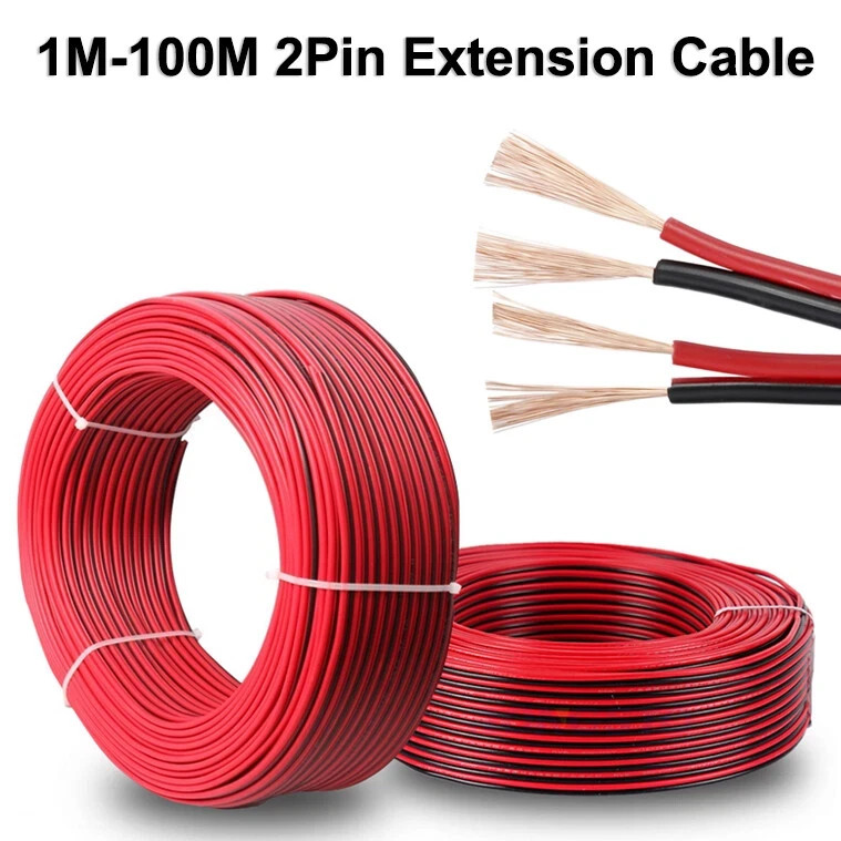 2 Pin Extension Cable Connector Wire Cord For Single LED Strip Light 5630 5050