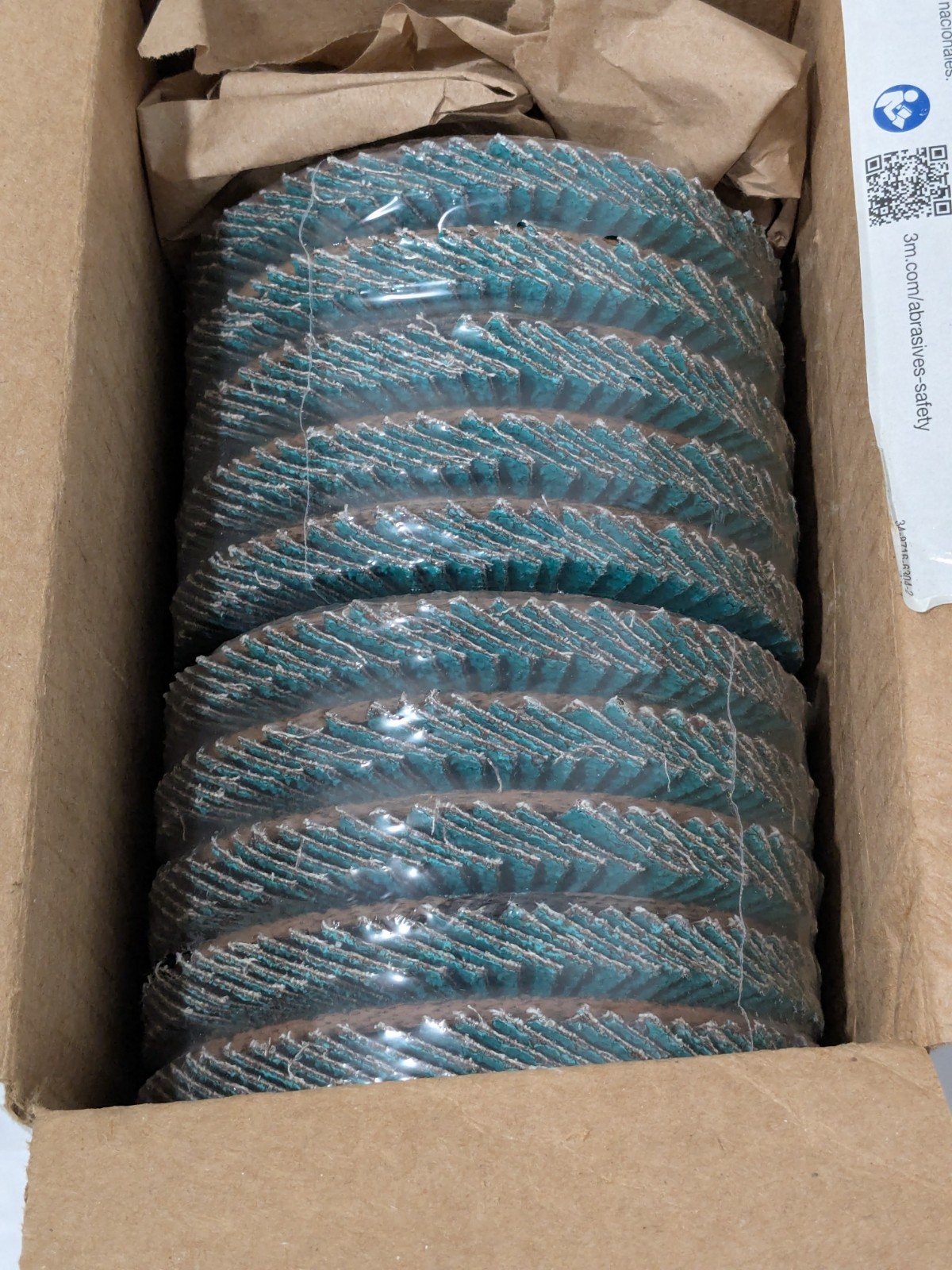 3M Flap Disc 4-1/2" Dia, 36 Grit, Zirconia Alumina, Type 27 Box of 10 7010308895