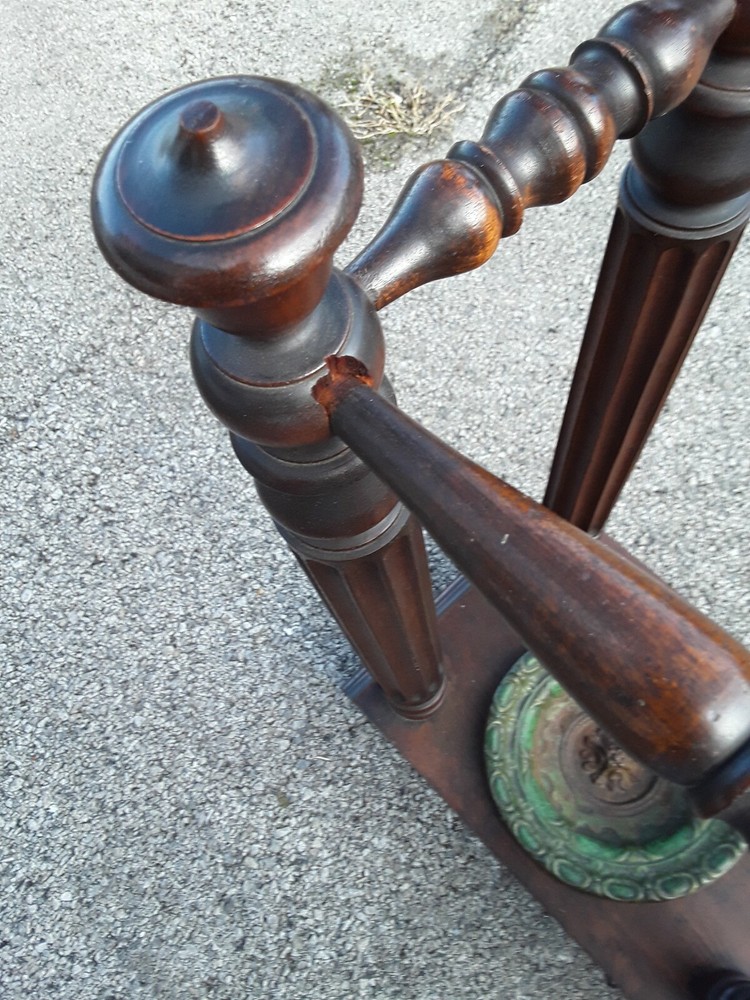 Antique Walnut Hall Rack Umbrella Stand