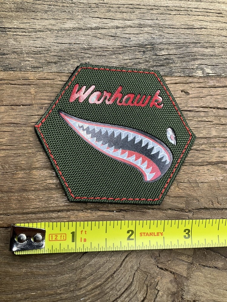 Embroided Patch Warhawk Plane Military Deployment Warrior Hook & Loop