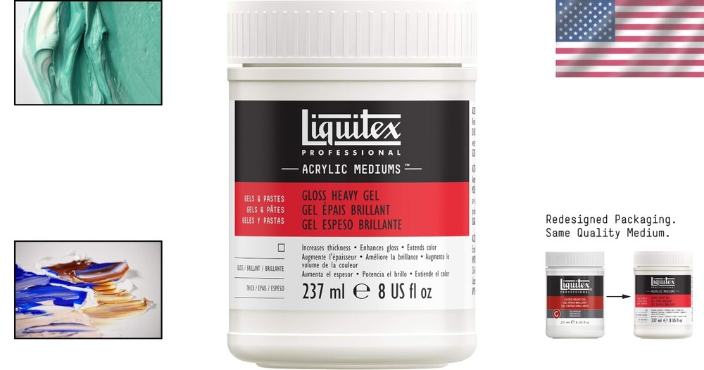Versatile Non-Toxic 8oz Acrylic Gel Medium for Collage & Mixed Media Projects