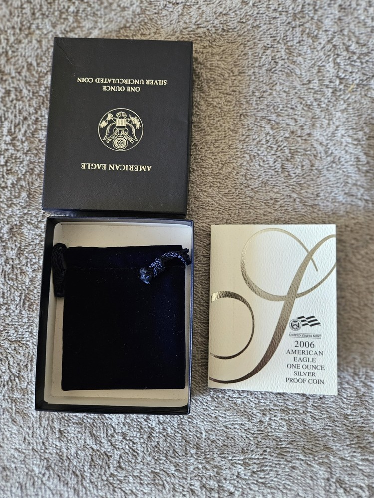 2006-W Inaugural Issue Uncirculated $1 American Silver Eagle Box & COA | No Coin