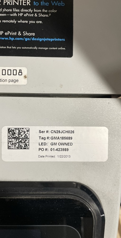 HP DesignJet T1300 Large Format Printer CR651A Plotter CAD/Graphics