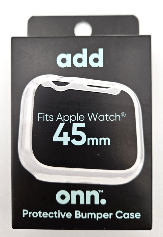 Onn Apple Watch Clear Protective Bumper Case For 45mm Add New