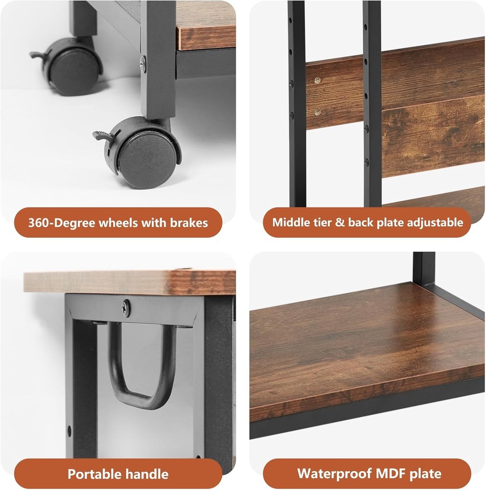 TooCust Computer Tower Stand Under Desk, and Rustic Brown