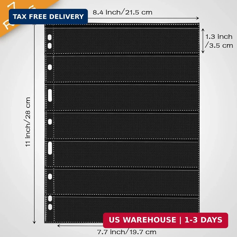 Cindeer 20 Sheets Stamp Pages Collector Album Binder Standard 9 Hole Binder Slee