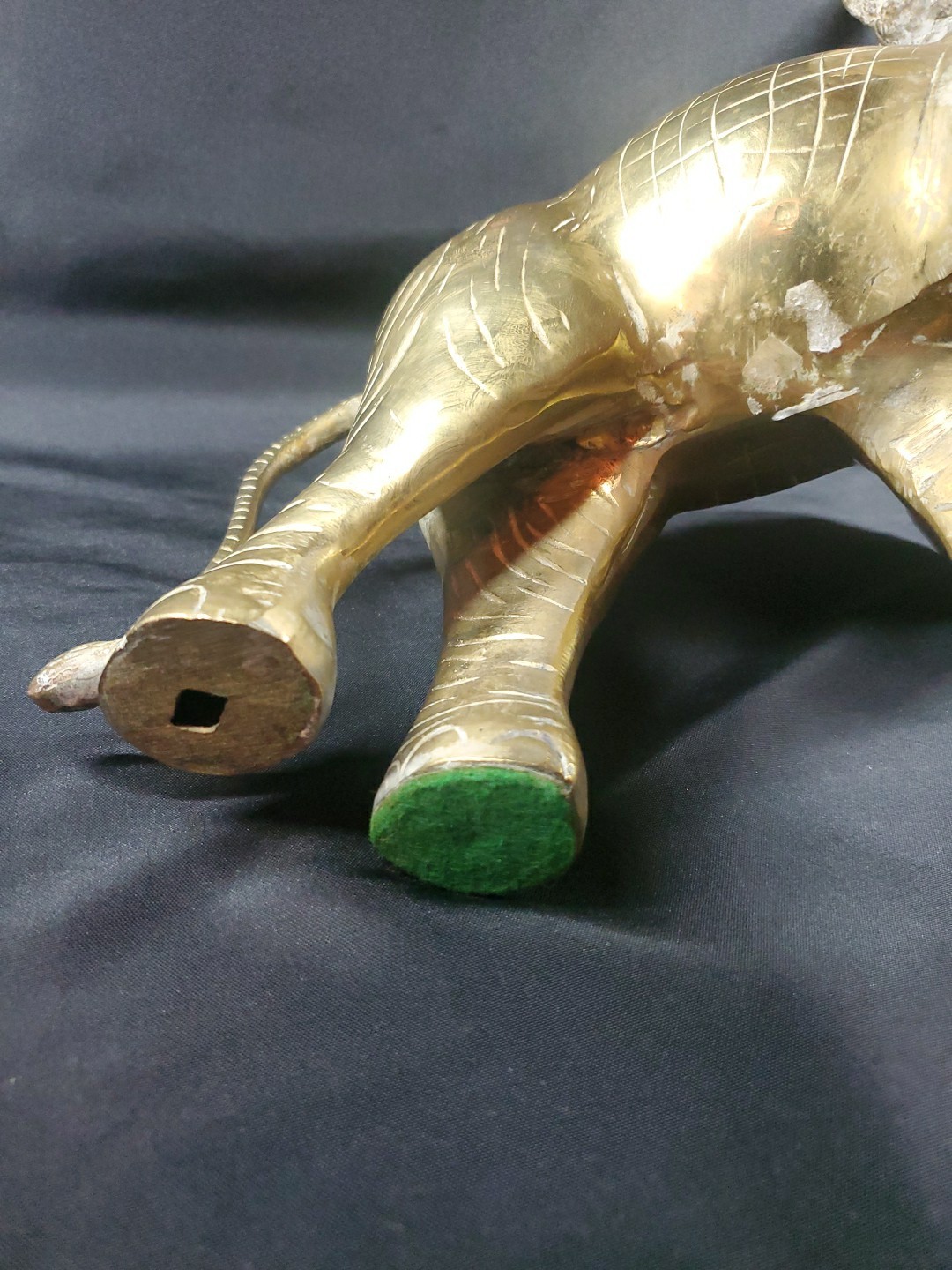 MCM Mid Century Brass Huge Elephant Statue Figurine 21' Over 9 Pounds XL Size *