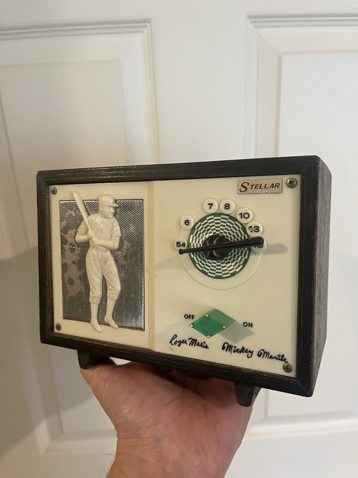 Vtg Stellar Mickey Mantle & Roger Maris Baseball Tube Radio