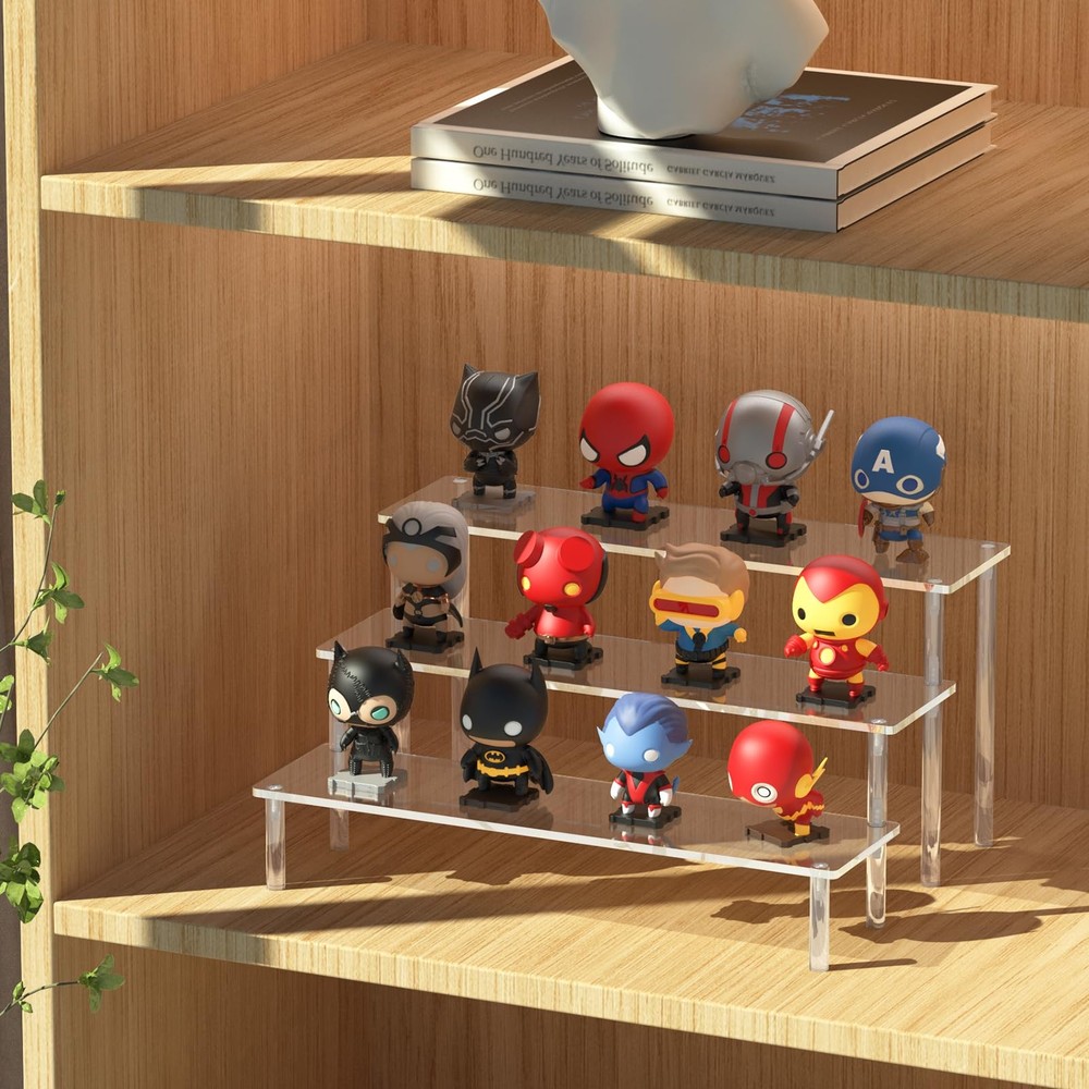 Acrylic Display Risers 3 Tier Stand Organizer Shelf Clear