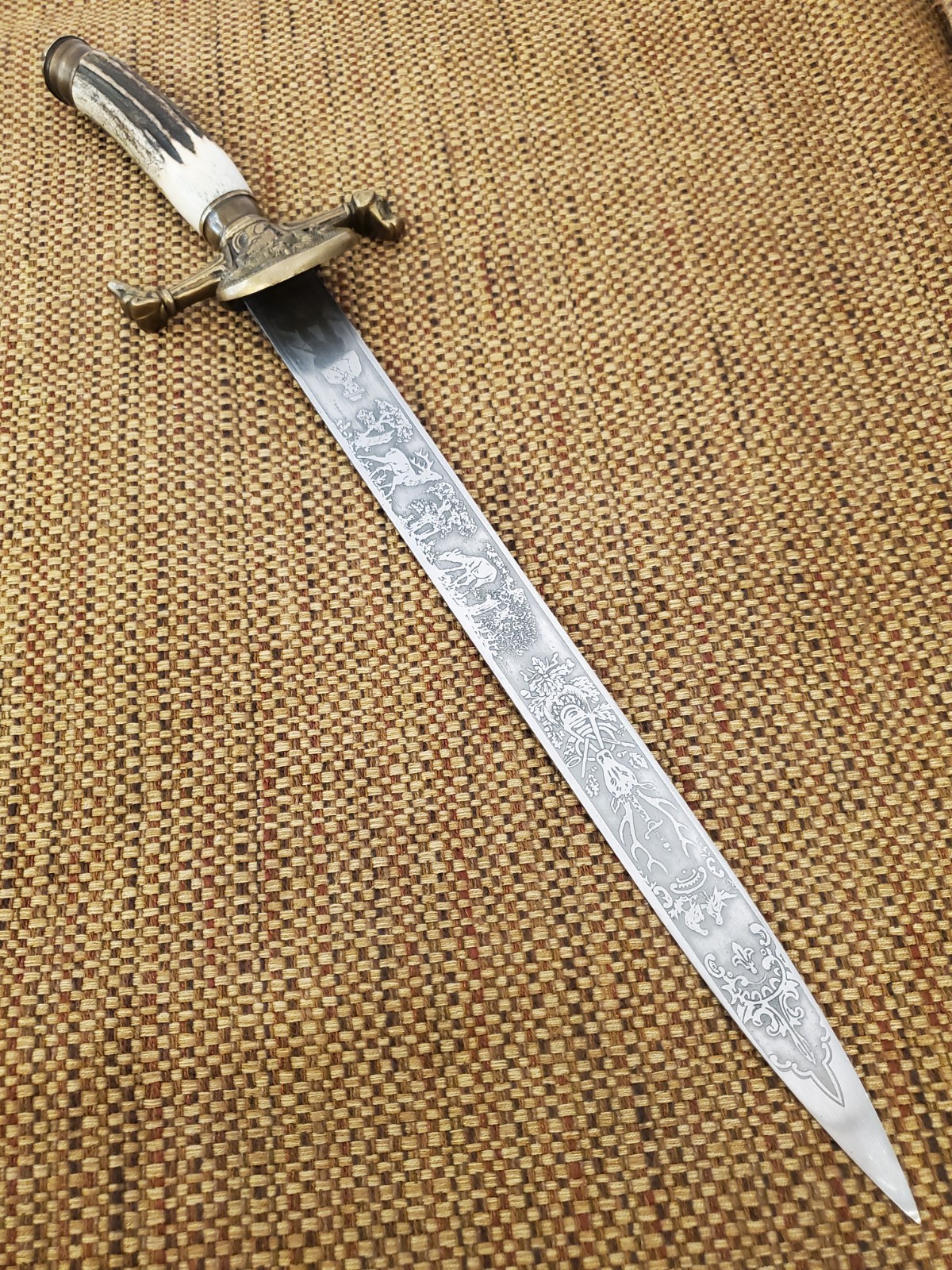 German Weyersberg & Co Solingen Hirschfanger Hunting Dagger"Gott Mit Uns" c.1900