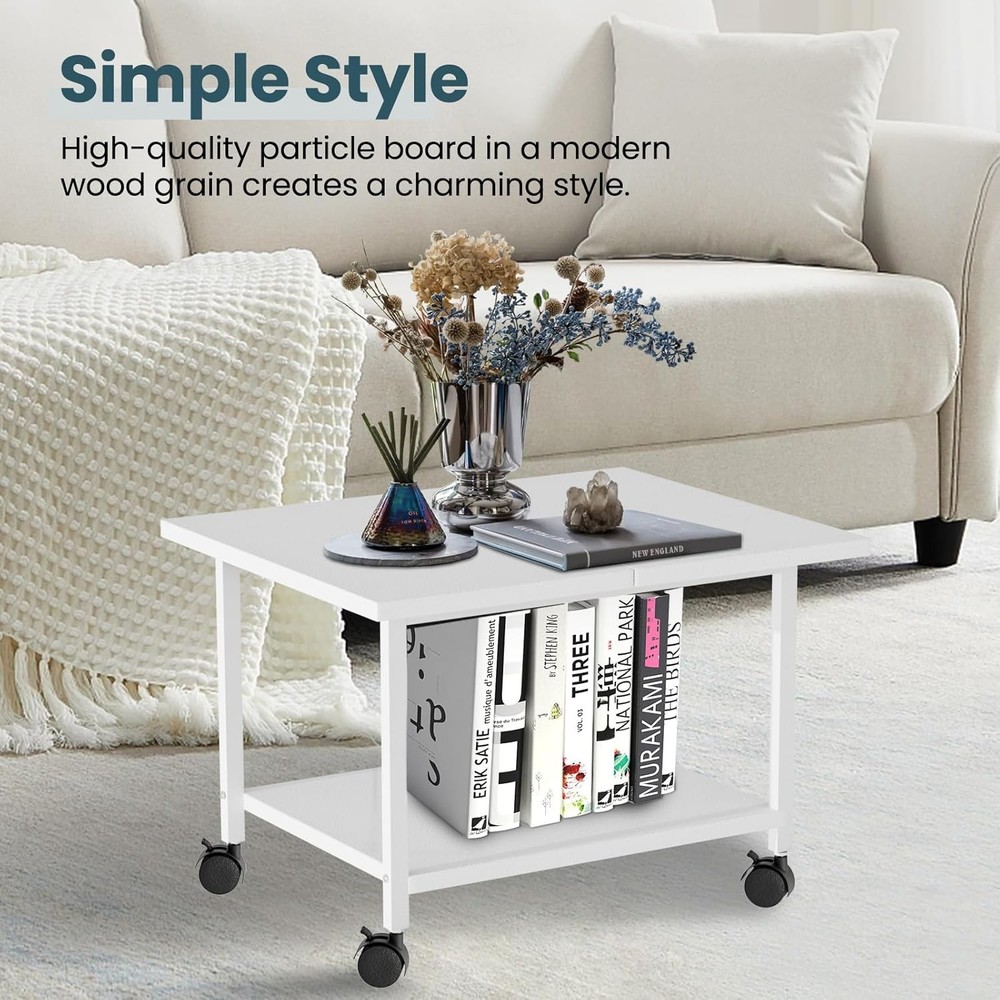 Printer Stand W/ Storage Under Desk Shelf Desktop Printer Stand Organizer
