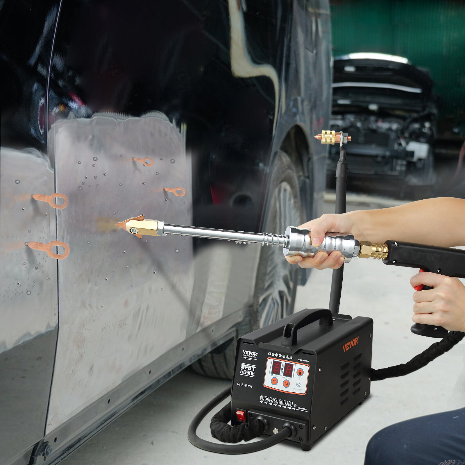 VEVOR Panel Spot Puller G90E Vehicle Dent Spotter 7 Modes Bonnet Door Repair 3KW